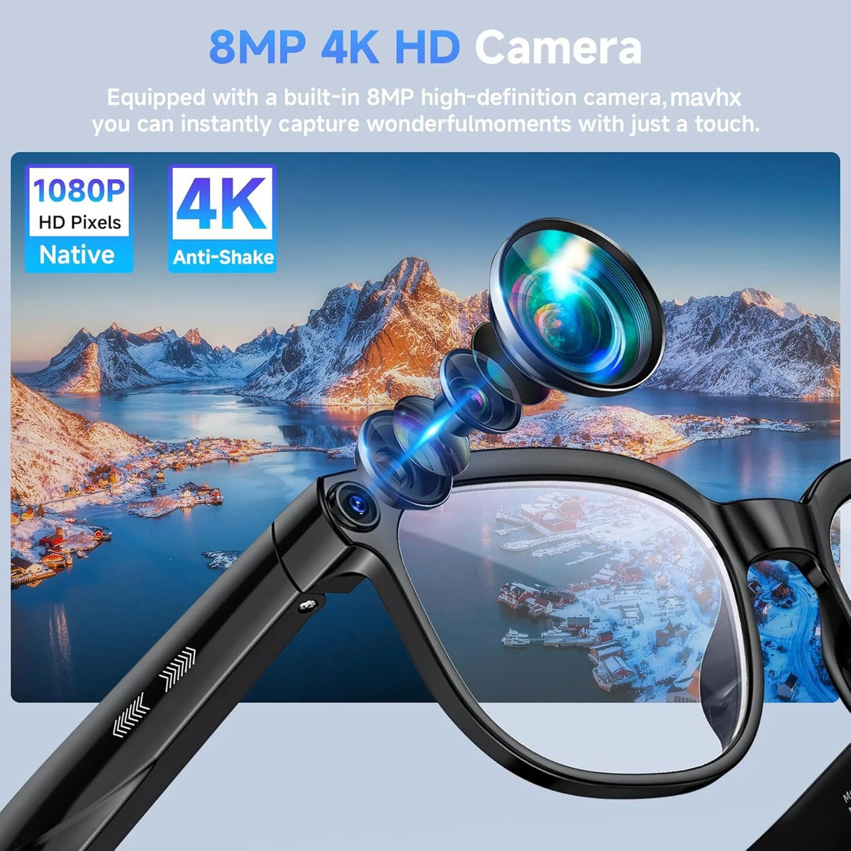 AI Smart Glasses with Camera 4K